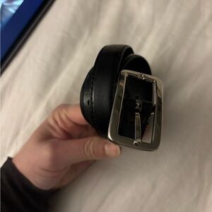 Zara Black Belt with Silver Buckle